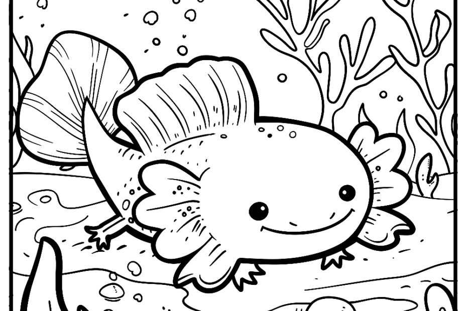 Axolotl Coloring Pages Free Coloring Pages