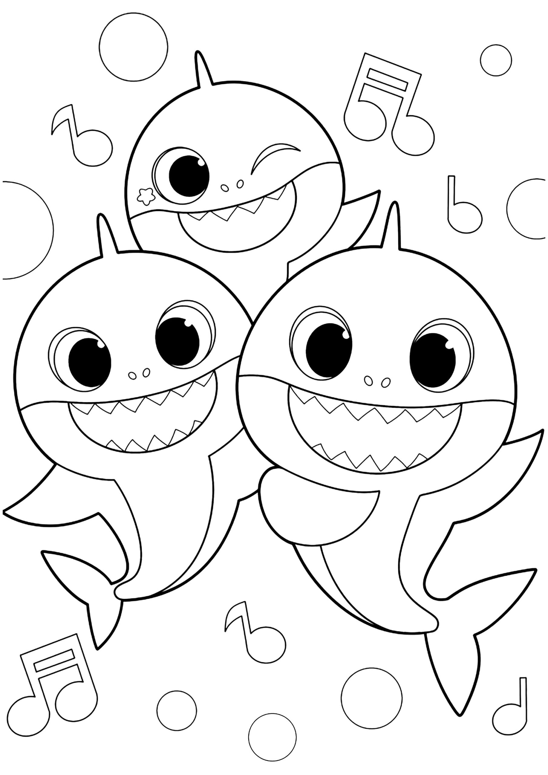 Baby Shark Canta Con Sus Amigos P ginas De Baby Shark Para Imprimir