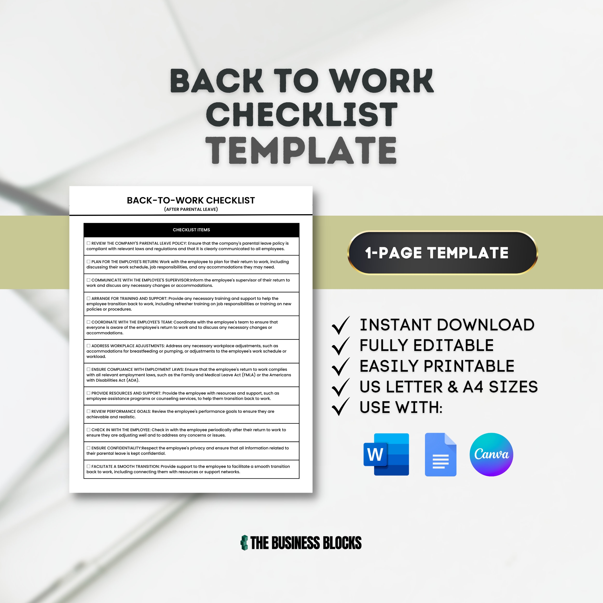 maternity leave transition plan template