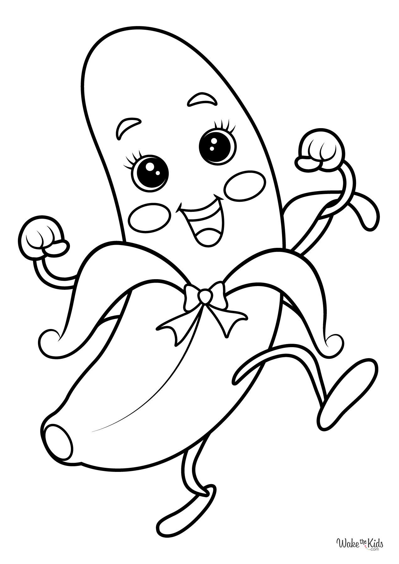Banana Coloring Pages Free Printable PDFs WakeTheKids