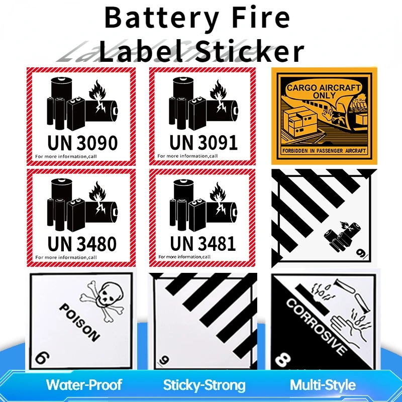 Battery Fire Label Adhesive Stick Paper UN3481 UN3480 3091 3090 Freight Containing Lithium Battery Sticky Warning Label Stickers AliExpress