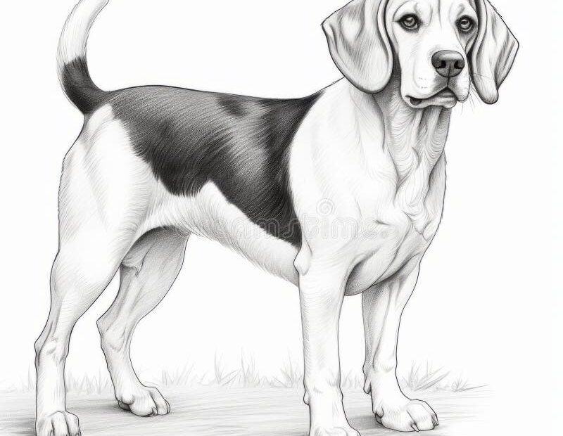 Beagle Coloring Page Stock Illustrations 86 Beagle Coloring Page