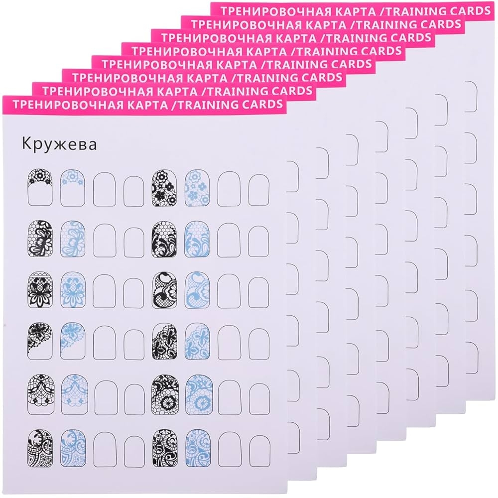 nail art training practice line drawing painting template to print