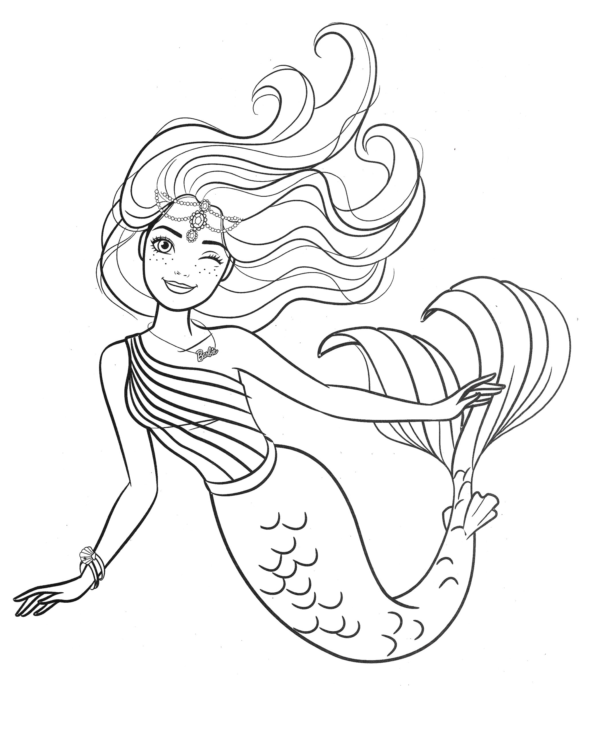 mermaid printables coloring