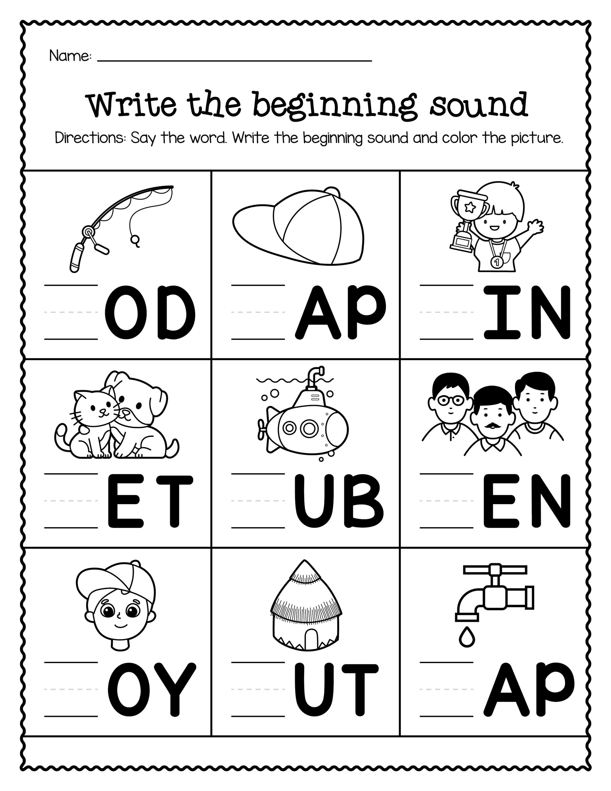 beginning sound worksheets