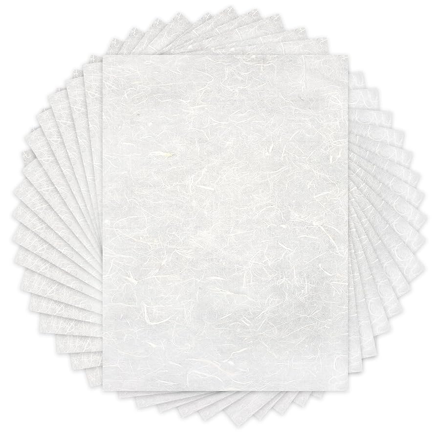 Benvo 50 Sheets A4 Natural Mulberry Paper Visible Plant Fibers Rice Paper Printable Decoupage Tissue Paper Sheets For Writing Painting Card Making DIY Crafts 8 3x11 7in Semi Transparent Off White Amazon ca Home