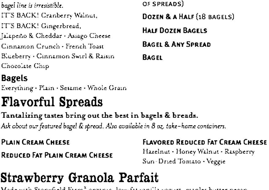BerkshireMenus Panera Bread