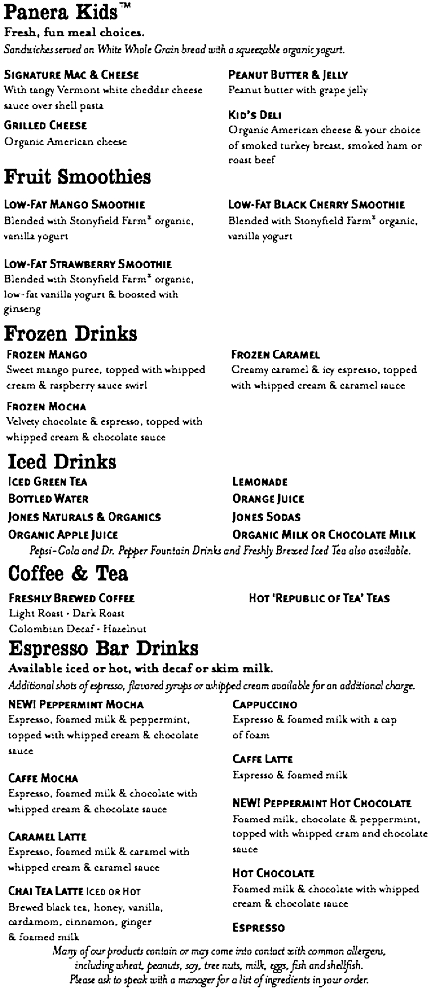 BerkshireMenus Panera Bread