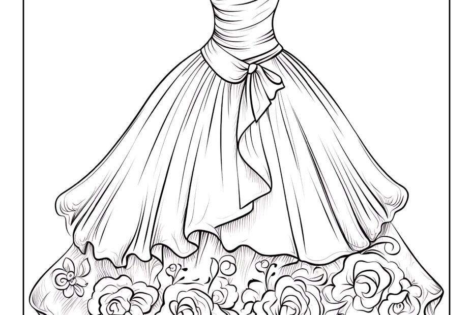 Best Selling 100 Dresses Fashion Coloring Pages For Kids And