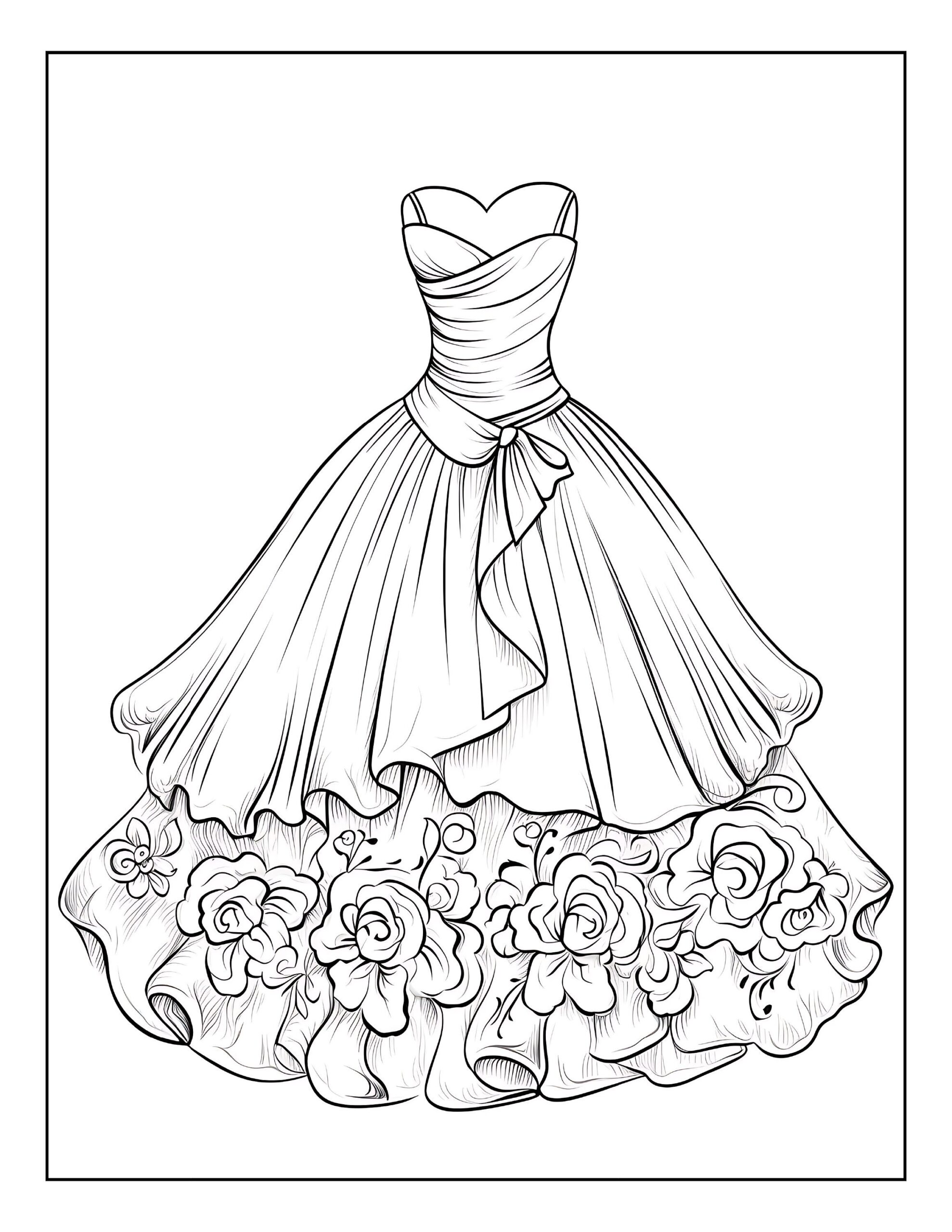 Best Selling 100 Dresses Fashion Coloring Pages For Kids And 