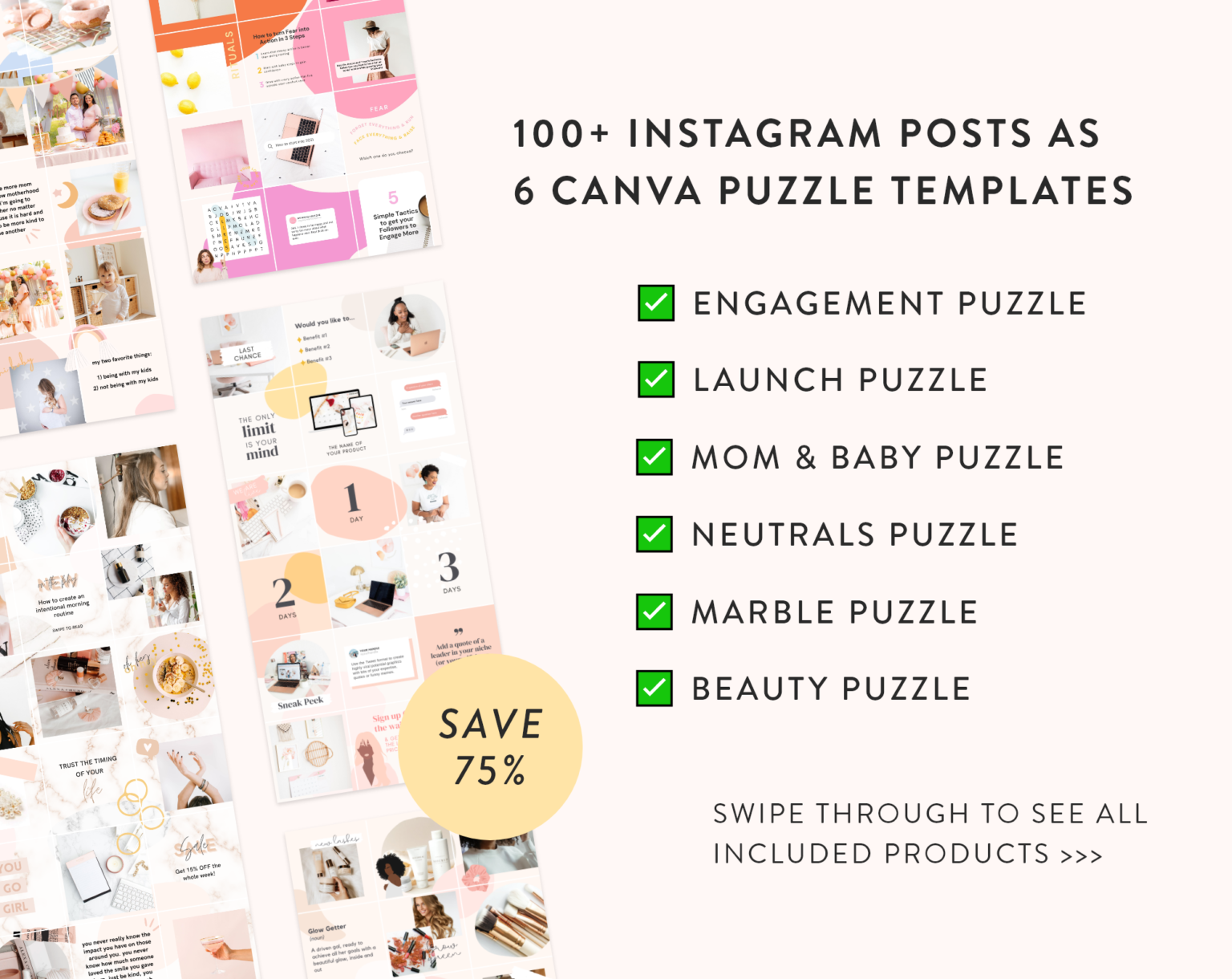 templates puzzle 6 instagram
