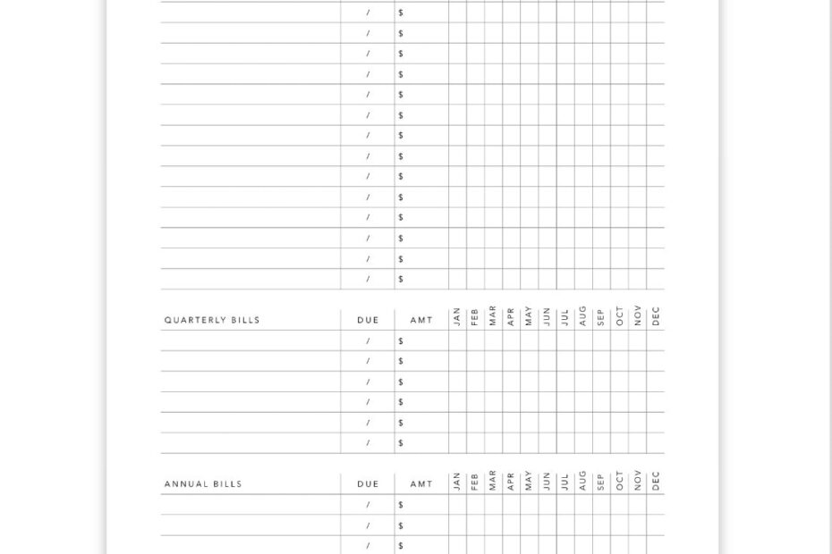 Bill Tracker Printable Bill Tracker Calendar Bill Tracker Insert Bill Tracker Planner Bill Tracker PDF Bill Payment Tracker Etsy