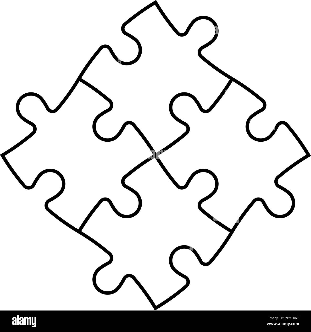 Black White Jigsaw Puzzle Outline Black And White Stock Photos 