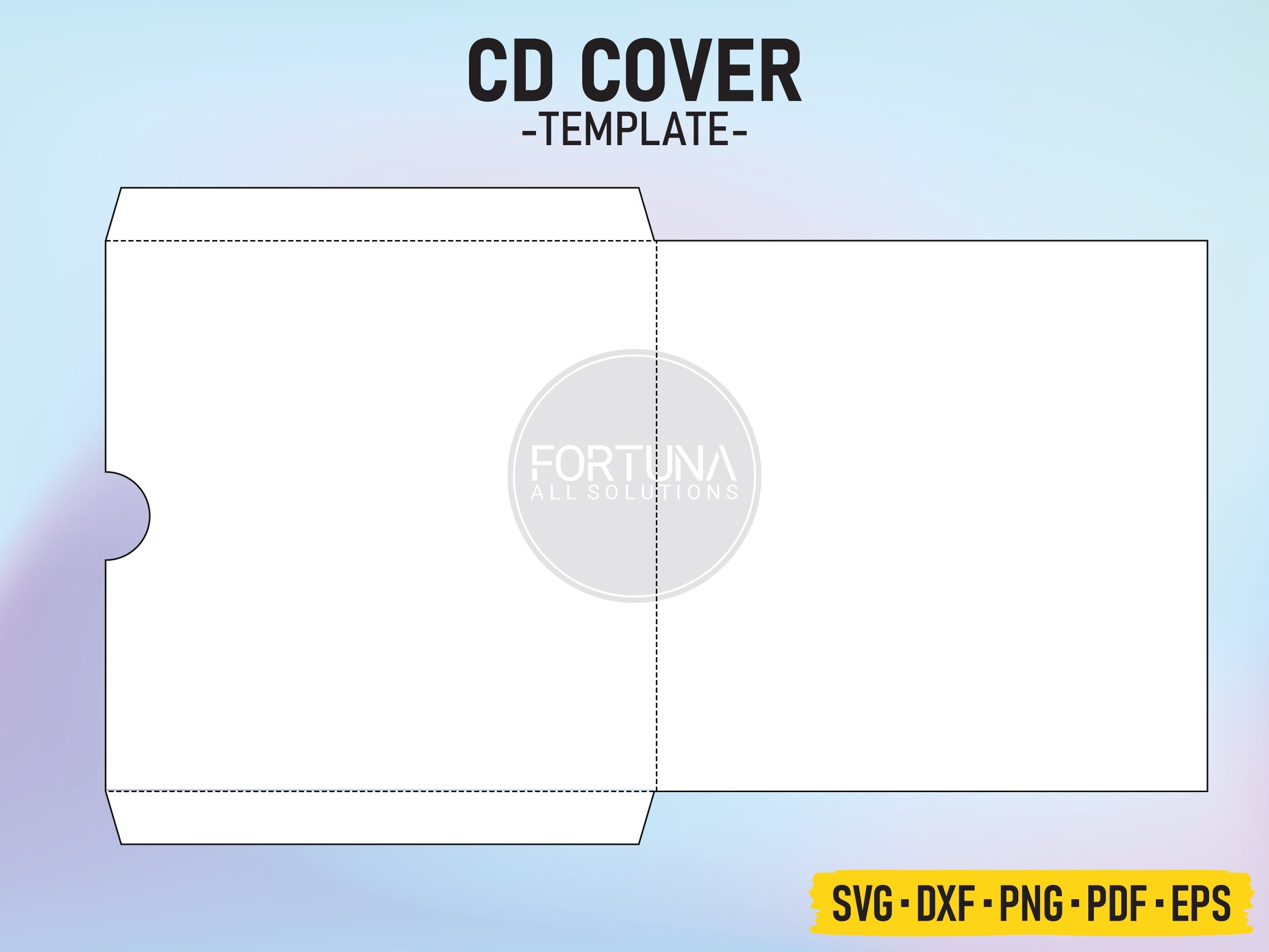 Blank CD DVD Cover Template SVG Cut File Vector Cricut Png Dxf Eps