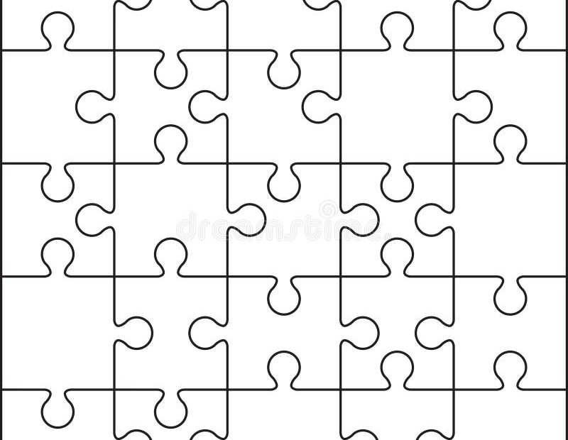 Blank Jigsaw Puzzle Outline Stock Illustrations 2 960 Blank