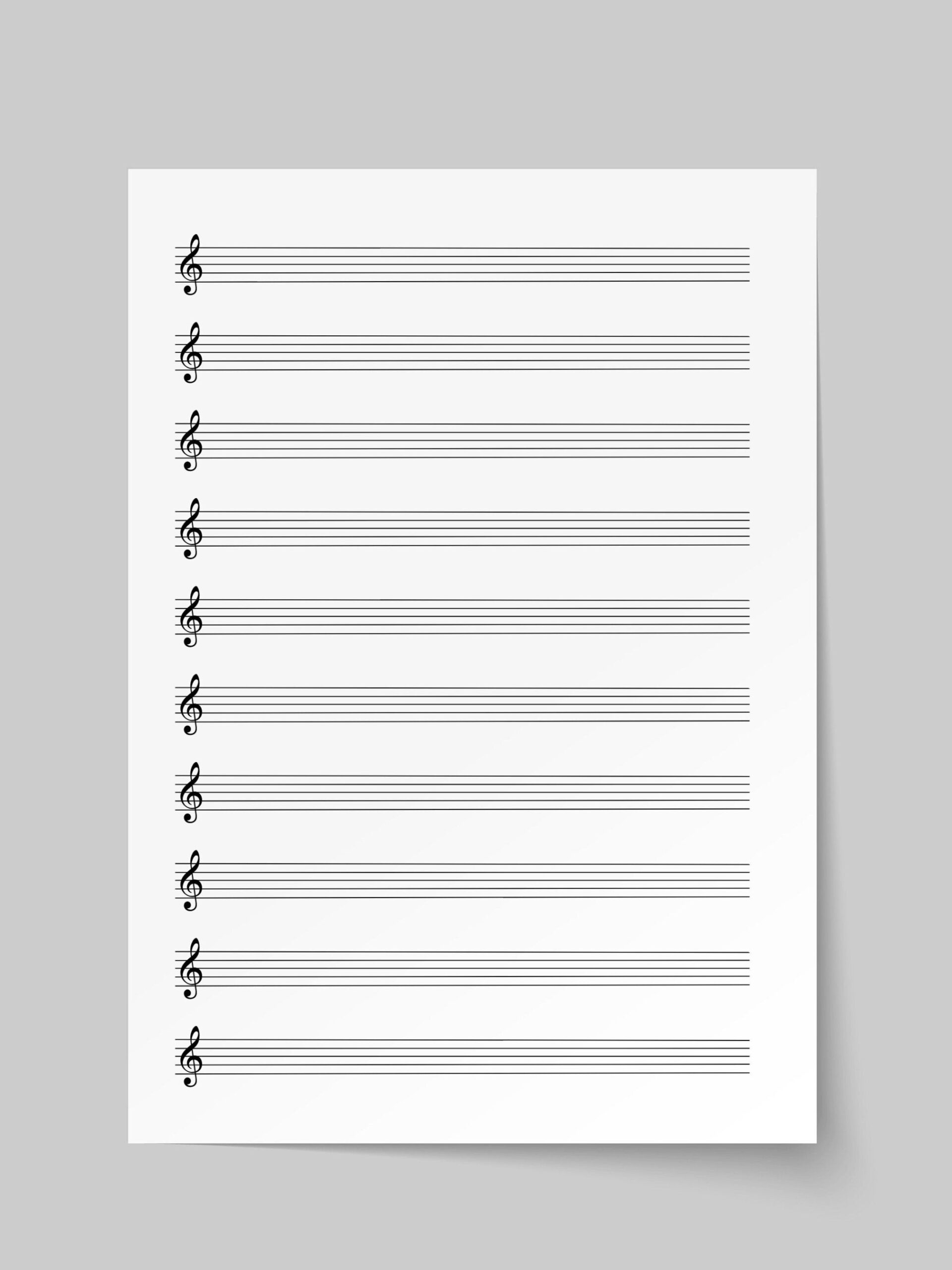 BLANK MANUSCRIPT PAPER Treble Clef Unlimited Print At Home Staff Paper Stave Paper Blank Sheet Music Write Your Own Music Paper Etsy Ireland