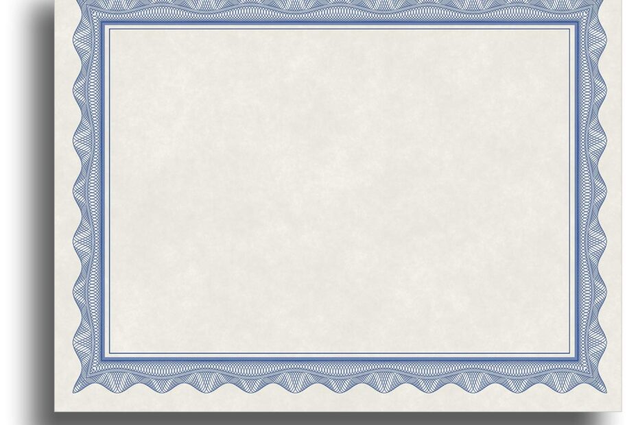 Blank Parchment Certificate Paper For Awards Printable With Inkjet Laser Measures 8 1 2