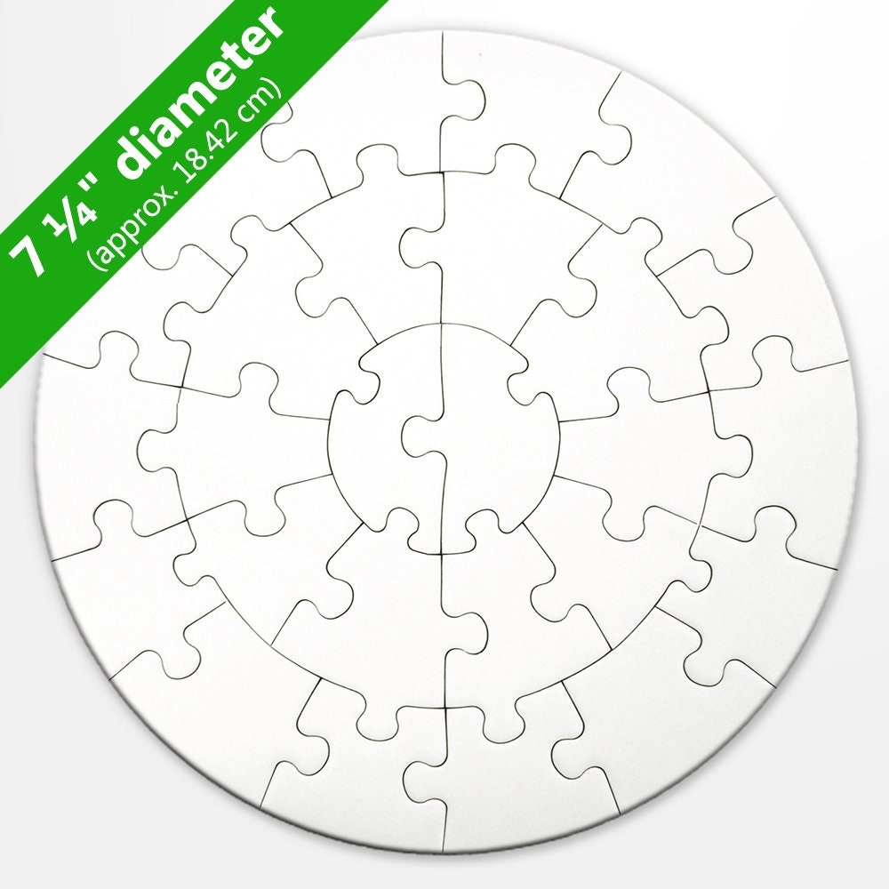 Blank Round Puzzle 26 Pieces Etsy