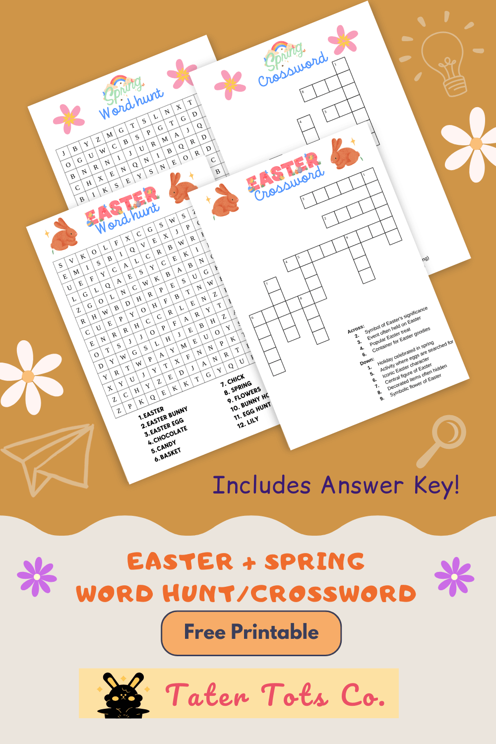 Blossoming Minds Free Easter And Spring Crossword Puzzles For 