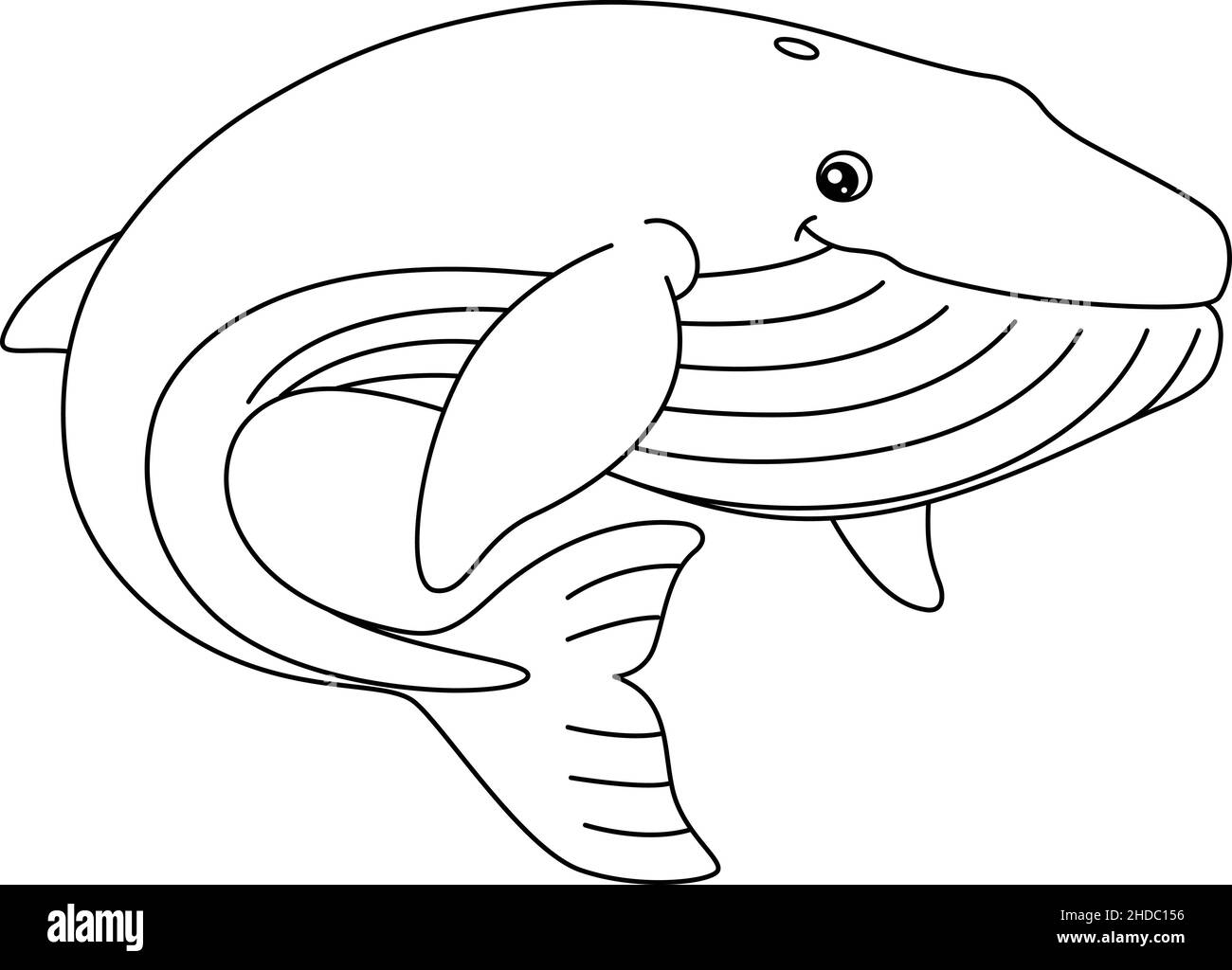 Blue Whale Coloring Page Isolated For Kids Stock Vector Image U0026 Art Alamy