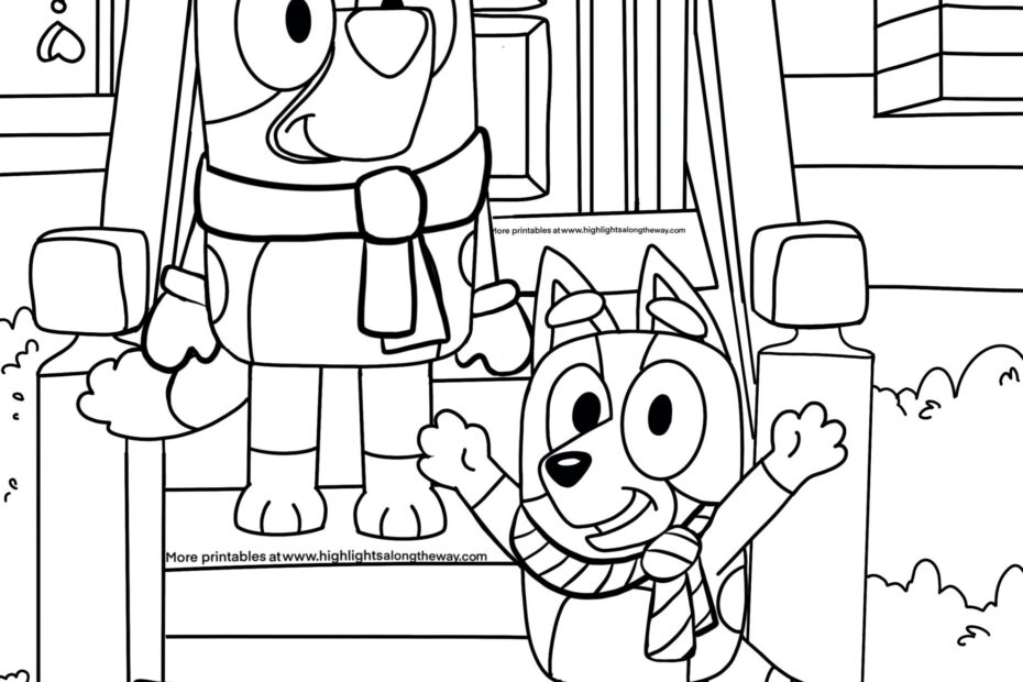 Bluey Holiday Coloring Pages Instant Downloads