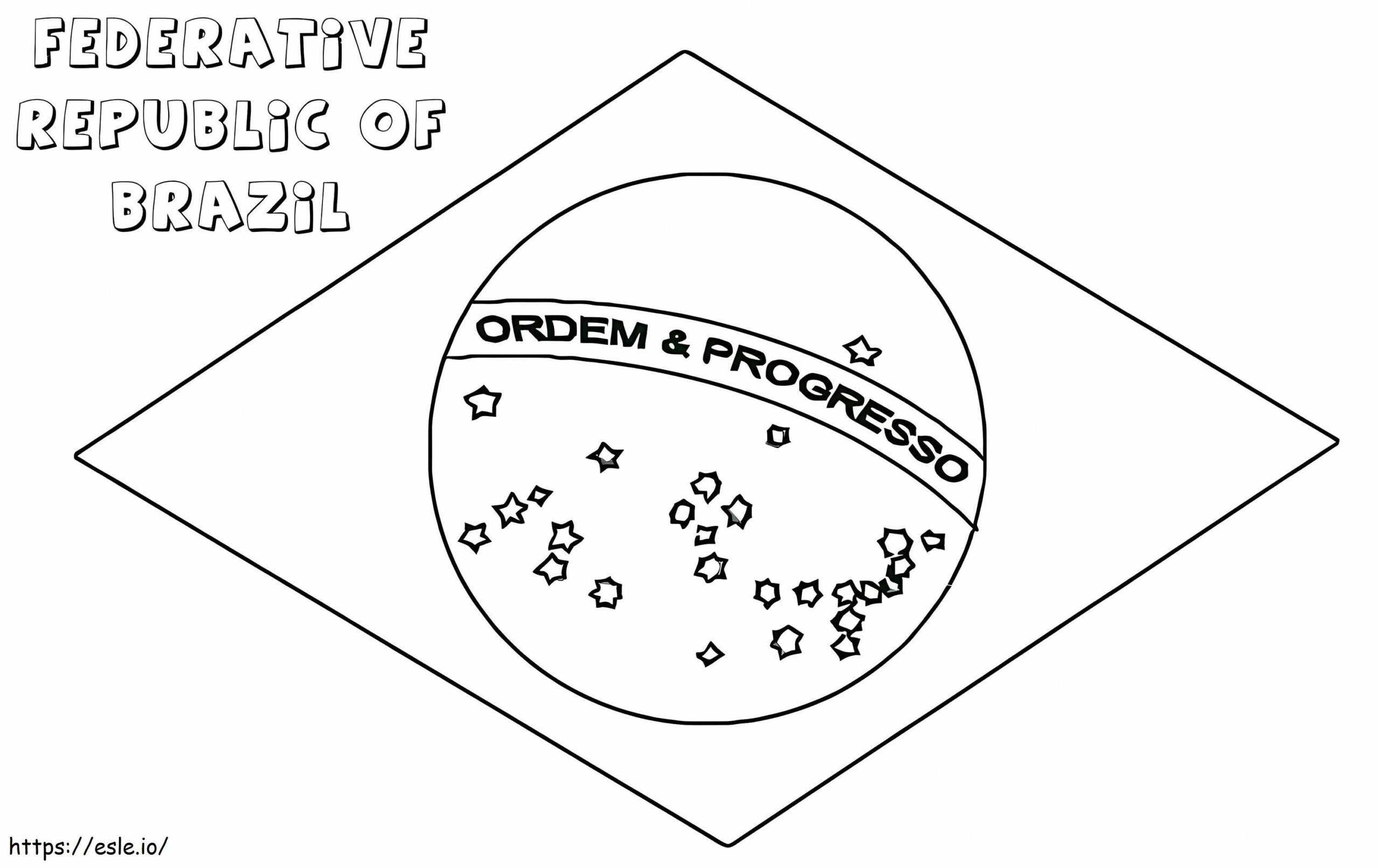 Brazil Flag Coloring Page