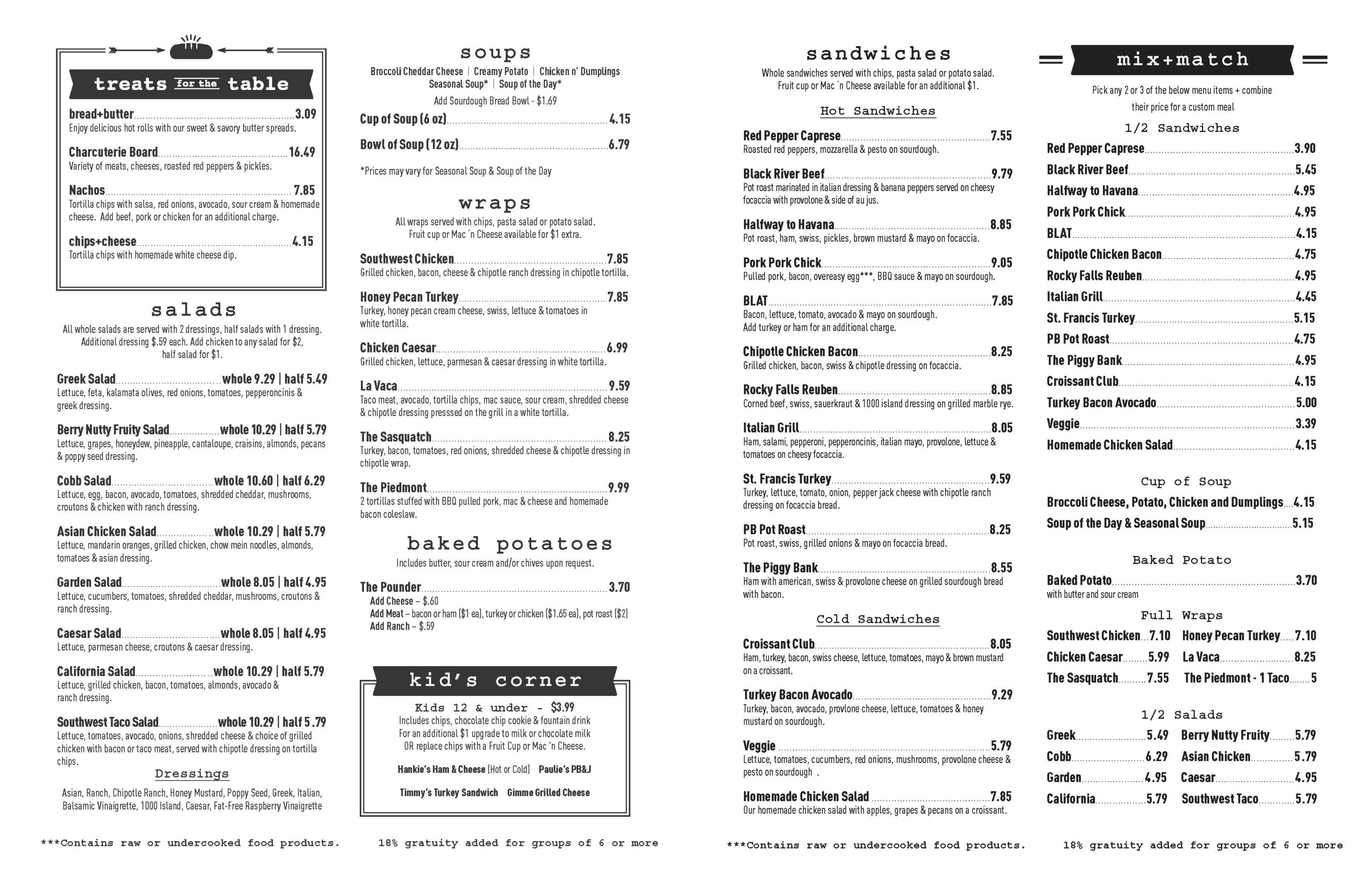 Bread Butter Lunch Menu Bread Butter