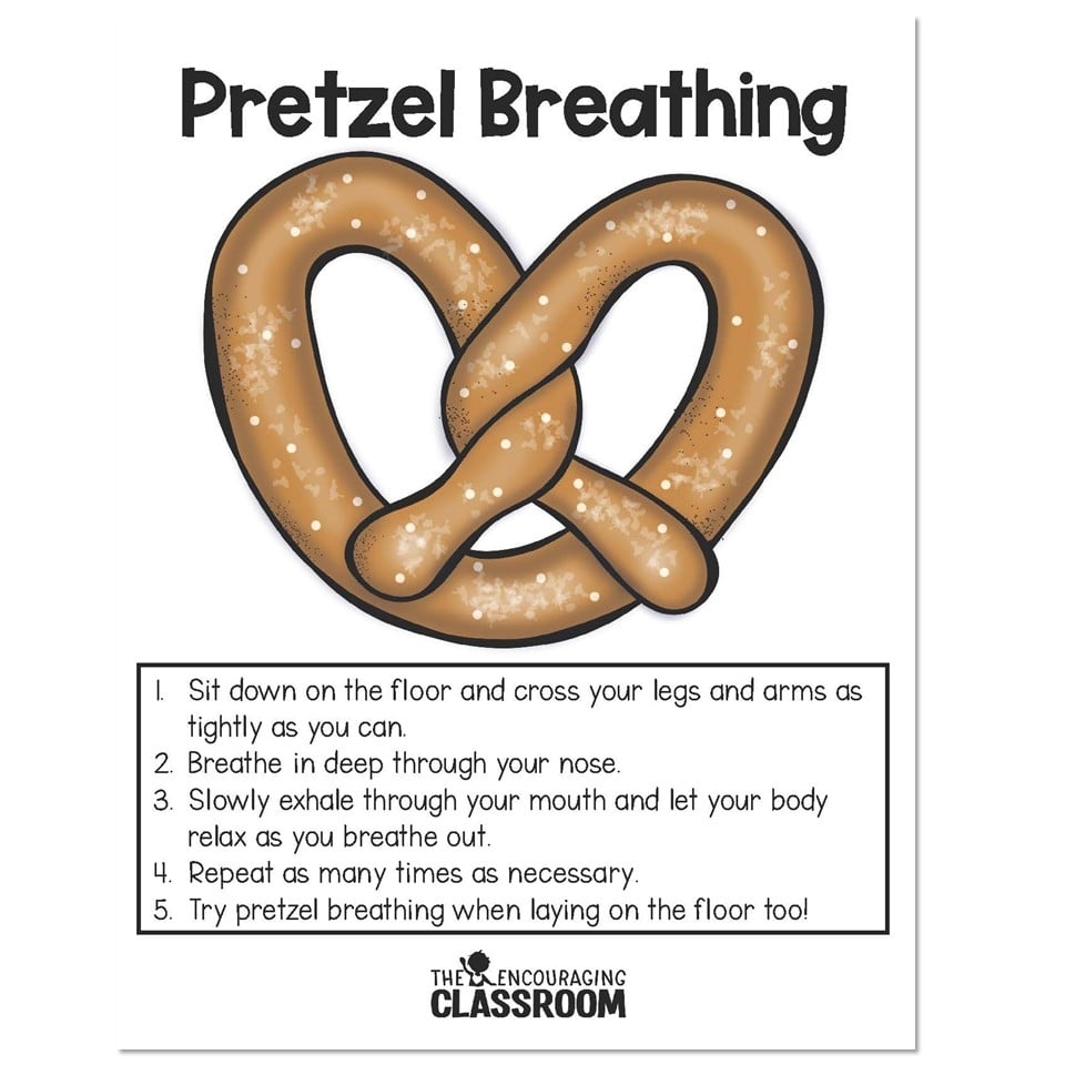 Breathing Exercises Cards And Calm Down Corner Kit Calming Strategies Breathing Techniques Pretzel Breathing Lucky Little Learners