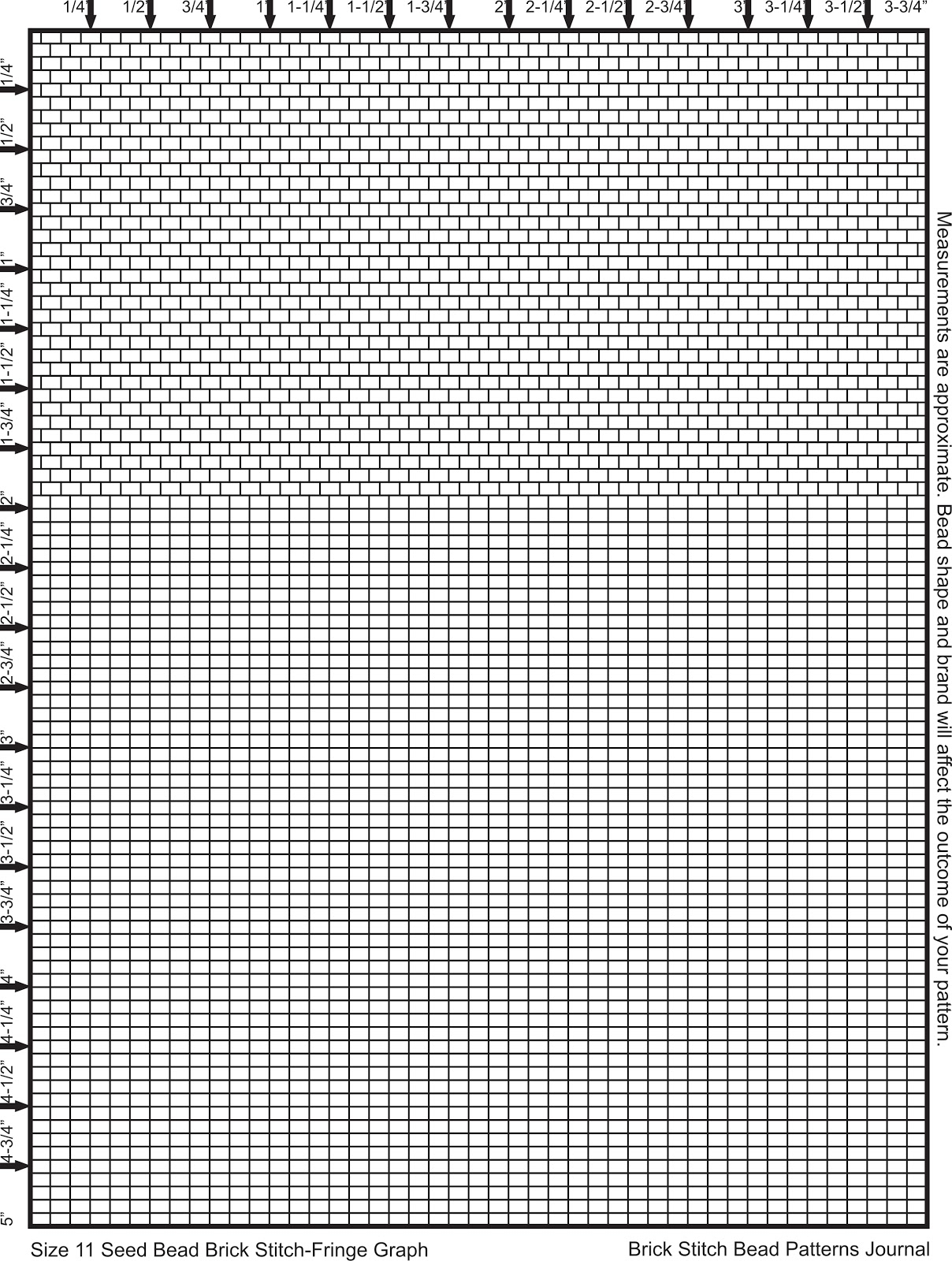 Brick Stitch Bead Patterns Journal Size 11 Seed Bead Graph Paper 