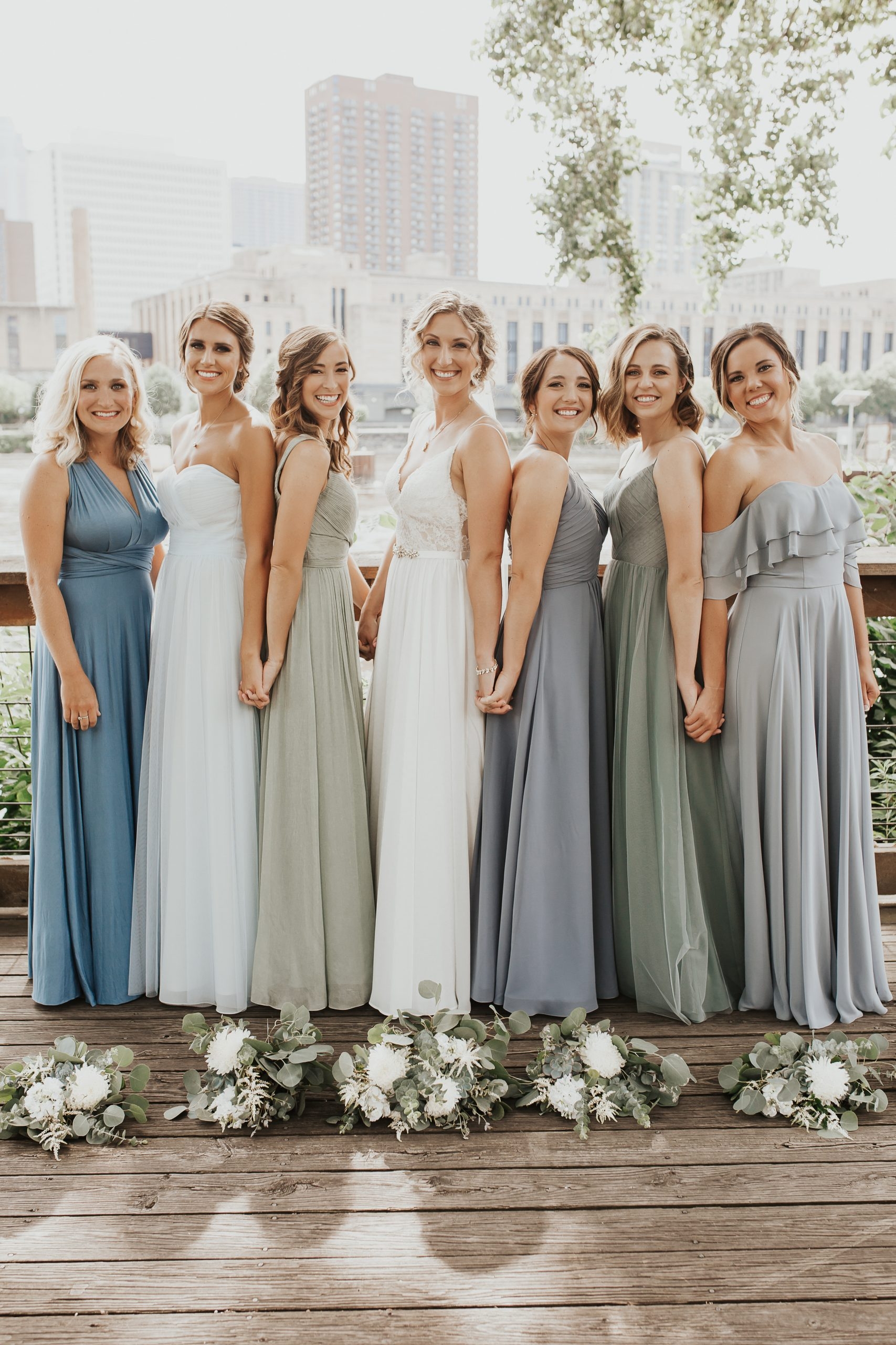 Bridesmaids Wear Bridesmaid Dresses Multiple Styles Same Color Bridesmaid Dresses Same Dress Different Styles Mismatched Emerald
