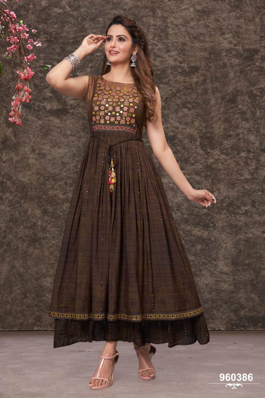 brown color dress