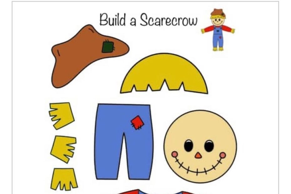 Build A Scarecrow Cut And Paste Printable Etsy