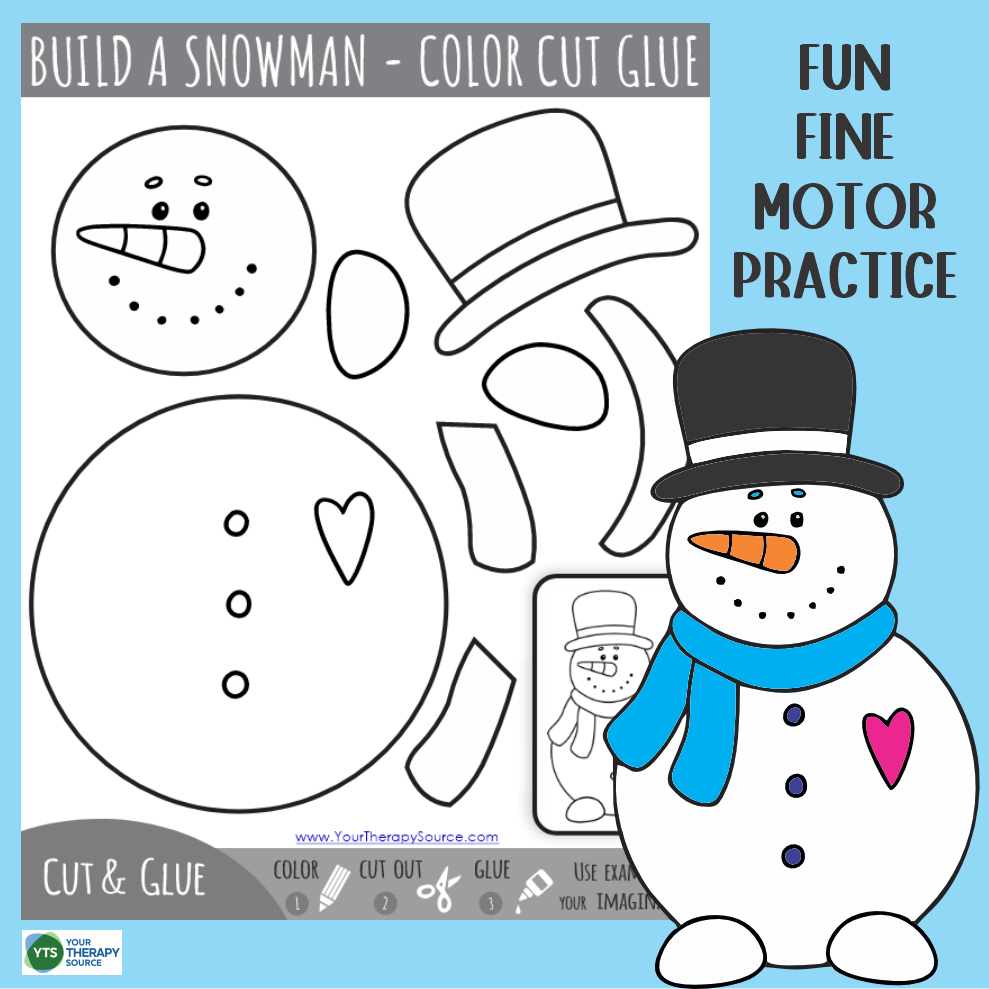 Build A Snowman Coloring Page Free Printable PDF Your Therapy Source