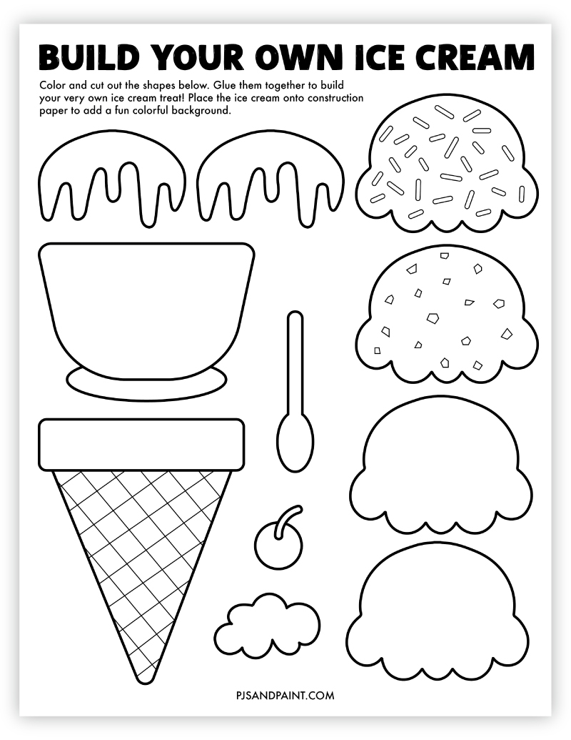 printable ice cream template