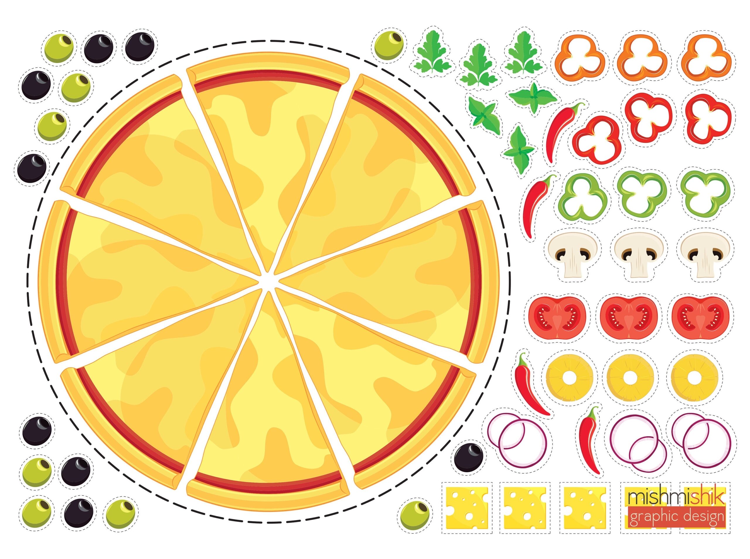 Build Your Own Pizza Printable Pizza Craft For Kids Fun DIY Food Activity Cut And Play Educational Game Etsy UK