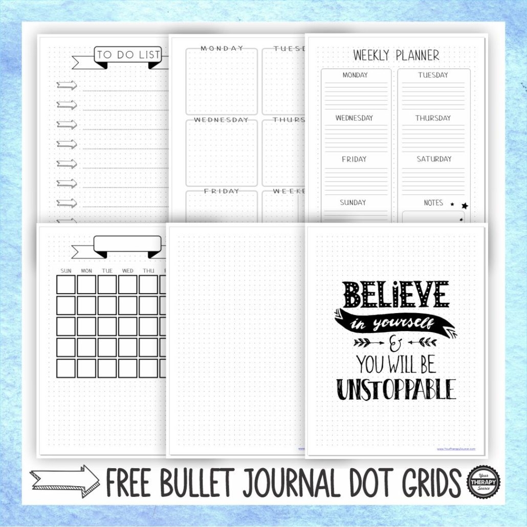 printable bullet journal templates