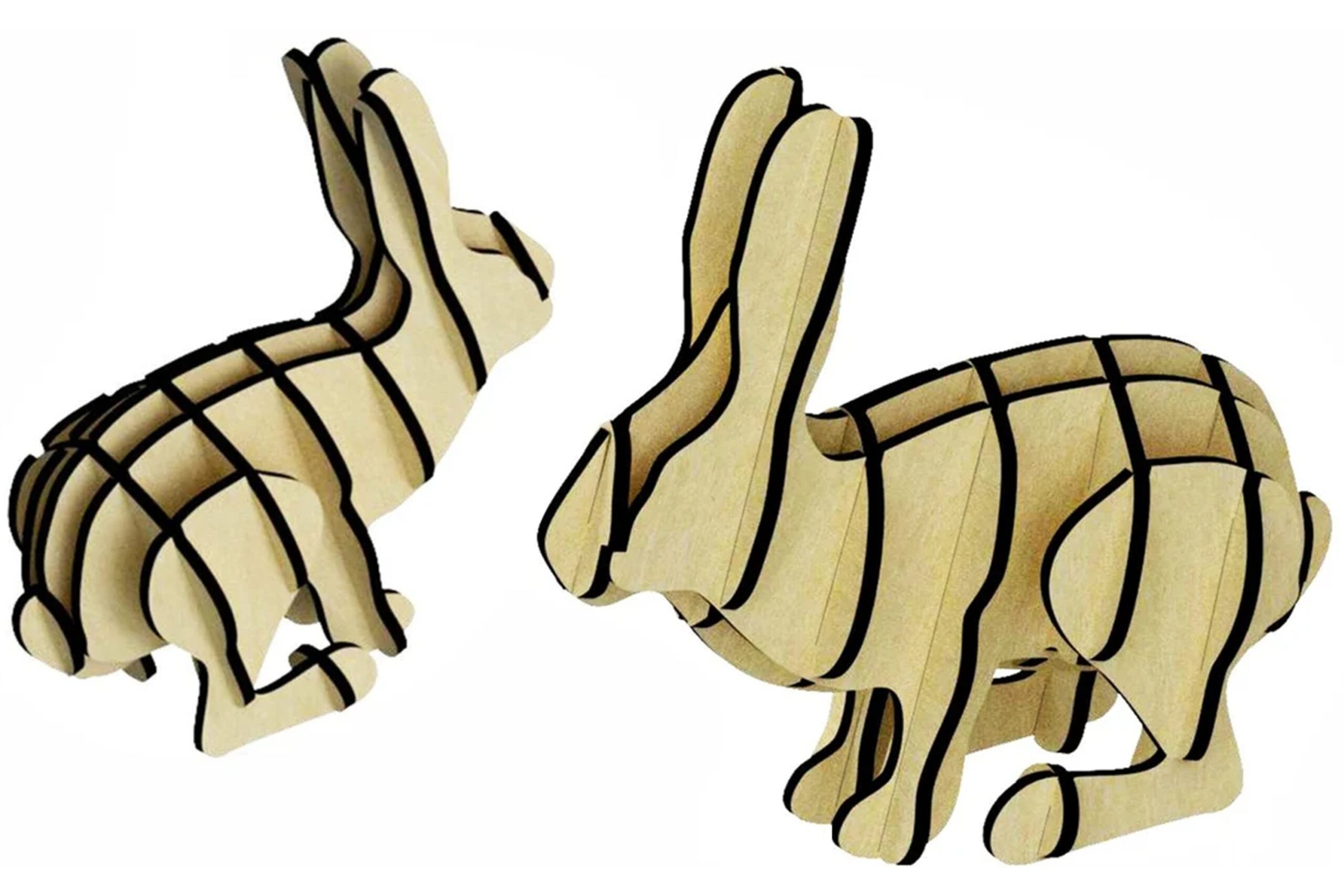 Bunny 3d Laser Cut File Rabbit 3d Puzzle Plan