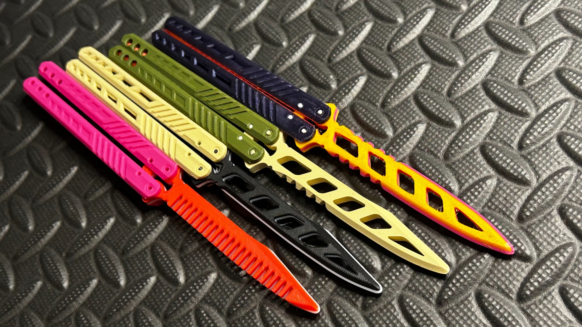 Butterfly Knife Balisong Trainer FULLY 3D PRINTABLE Remixed By Piranha MakerWorld Download Free 3D Models