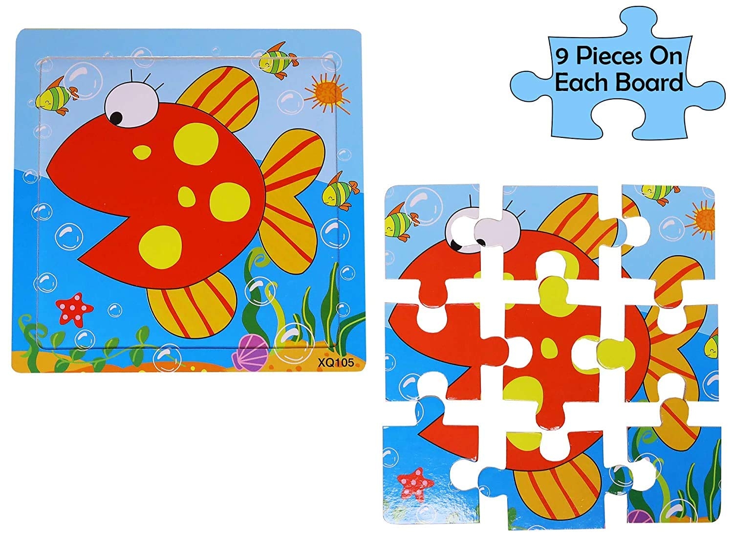 Buy Vibgyor Vibes Wood Jigsaw Puzzles For Children Pack Of 6 Different Patterns With 9 Piece Puzzle In A Frame Board 15X15Cm Random Pattern Will 