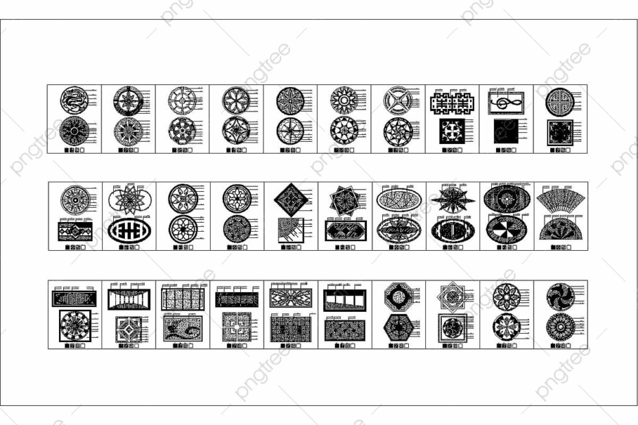 Cad Drawing Of Ground Mosaic Module Template Download On Pngtree