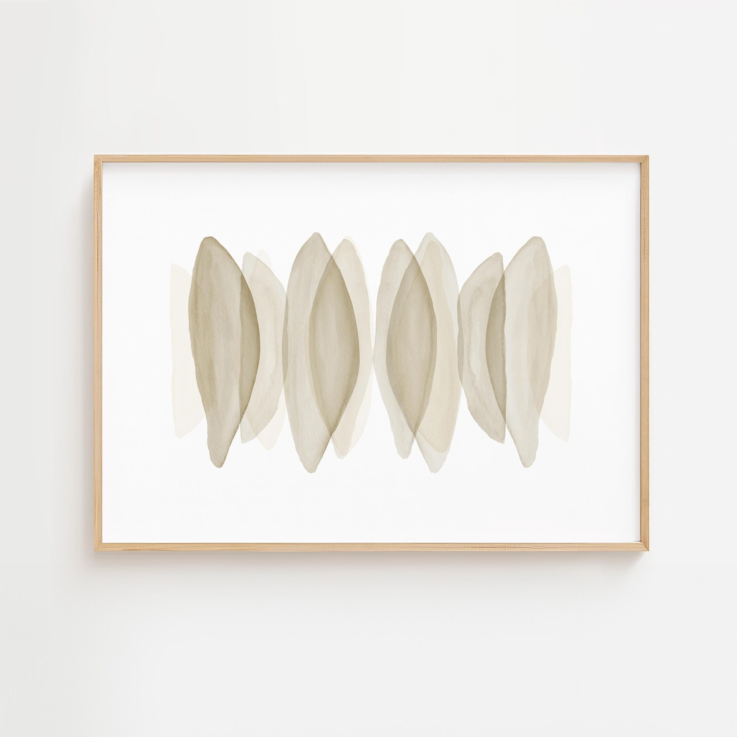 Calm Modern Art Print Abstract Watercolour Painting Large Beige 