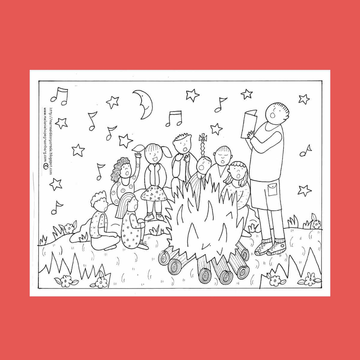 Campfire Coloring Page And A Surprise Conversation 