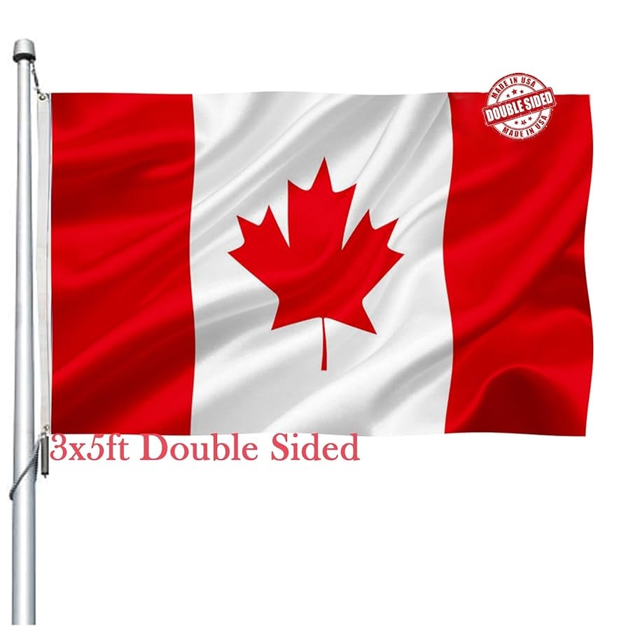 Canada Flag 3x5 Outdoor Double Sided Vivid Color Polyester Canvas Header And 4 Rows Stitched Canadian National Flags With Brass Grommets