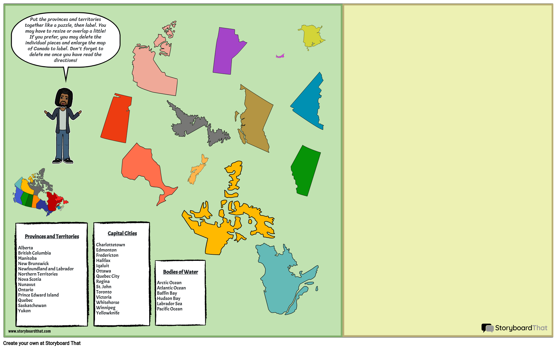 canada map puzzle template