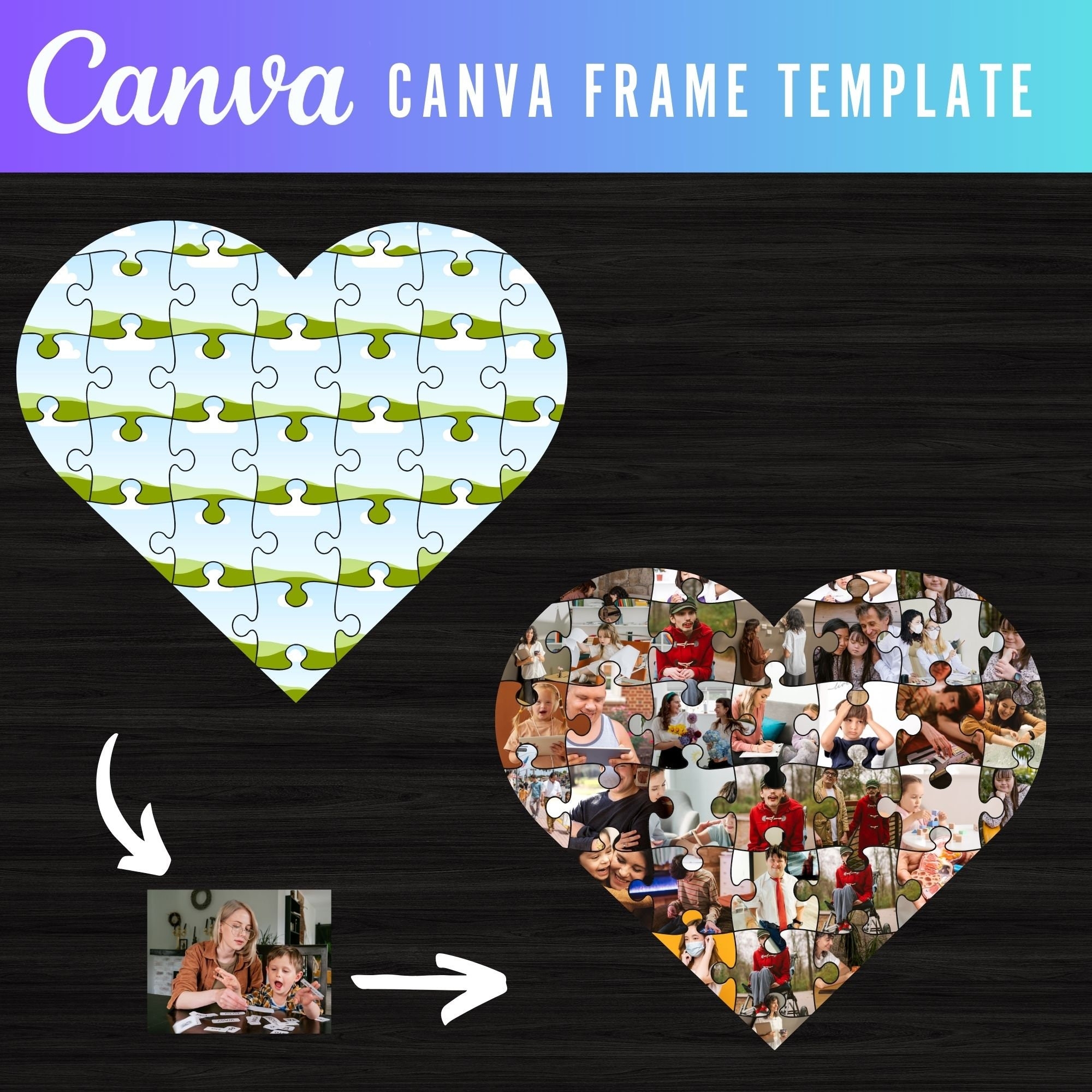 Canva Template Autism Puzzle Heart Puzzle Autism Heart Autism Awareness Canva Template Autism Puzzle Drag And Drop Etsy