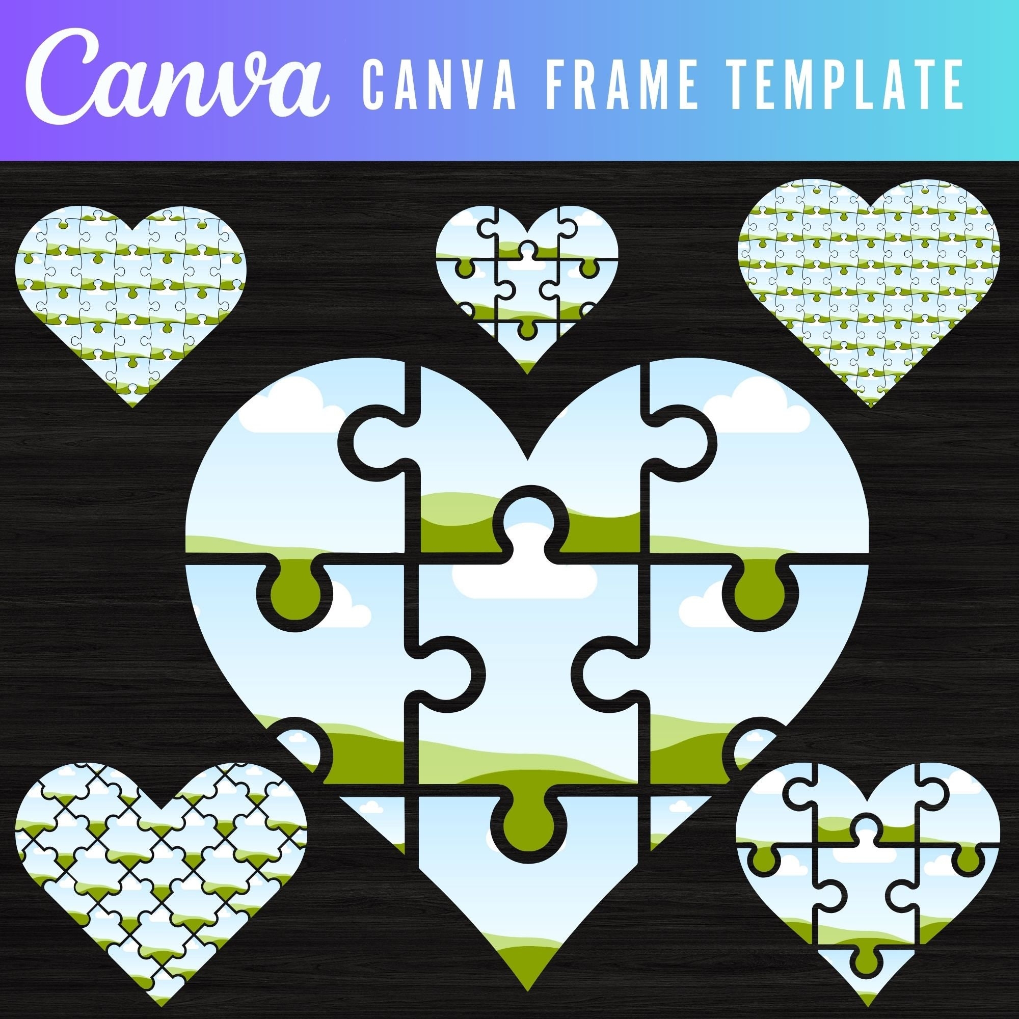 Canva Template Autism Puzzle Heart Puzzle Autism Heart Autism Awareness Canva Template Autism Puzzle Drag And Drop