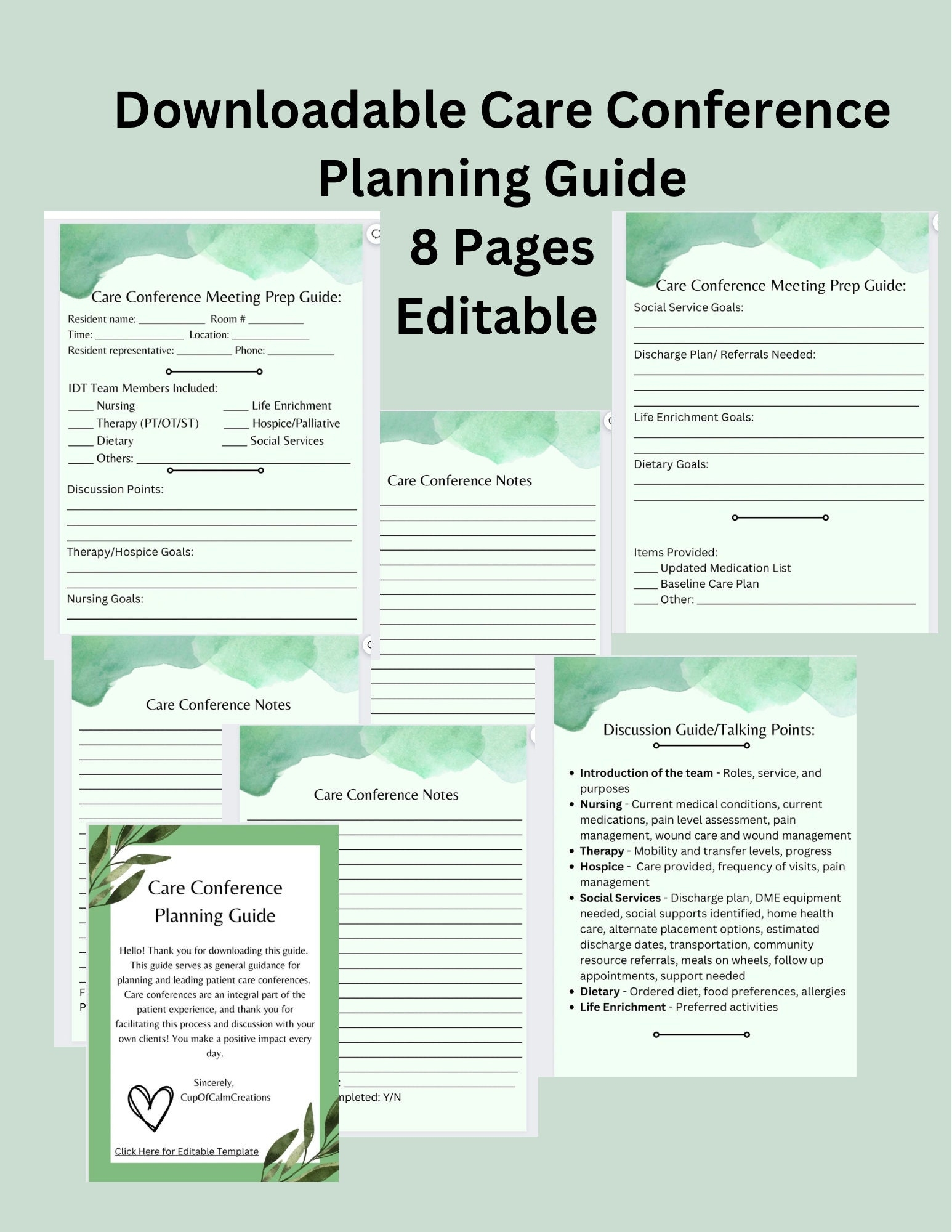 Care Conference Planning Guide Etsy