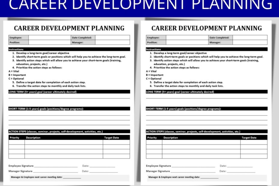 Career Development Planning Template Employee Training Document MS Editable Word Human Resources Form HR Templates U0026 Forms Etsy