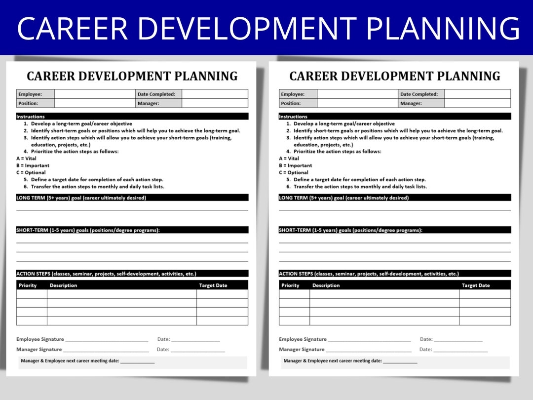 Career Development Planning Template Employee Training Document MS Editable Word Human Resources Form HR Templates U0026 Forms Etsy