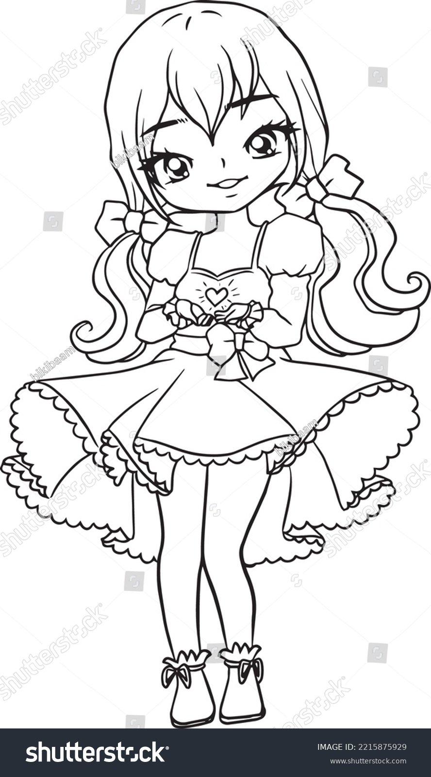 Cartoon Doodle Kawaii Anime Coloring Page Stock Vector Royalty 
